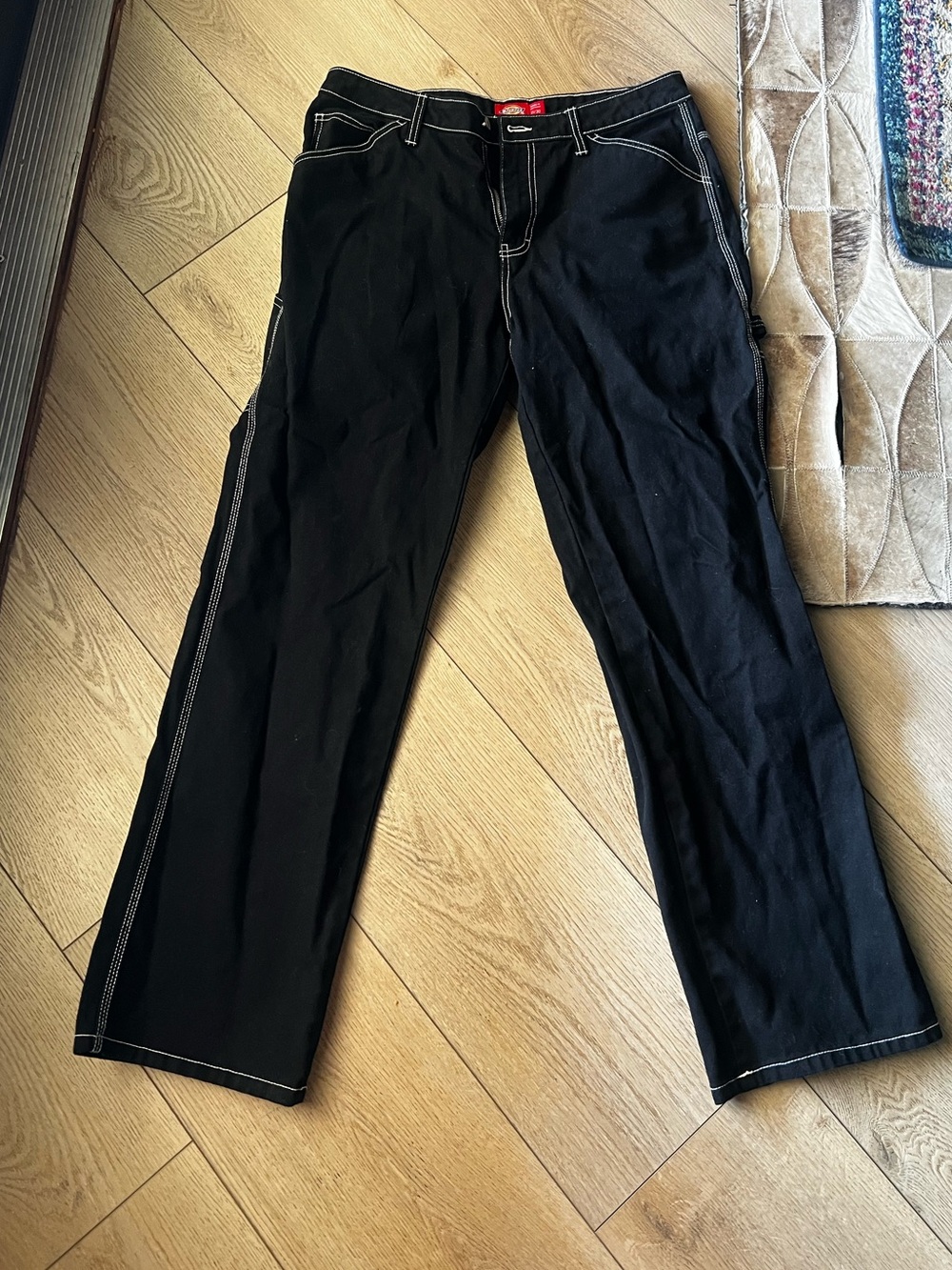 Dickies Black Jeans with White Contrast Stitching